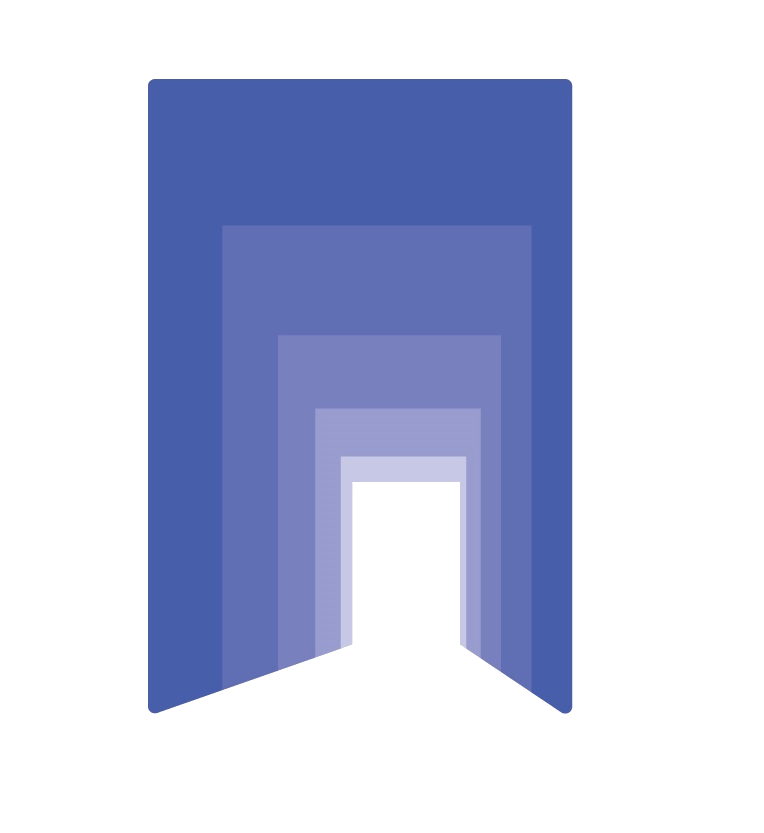 a blue and green room with a blue door